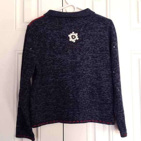 Women's Chritmas Sweater by Designer Studio Originals - Petite/Medium - Zip-Up - Picture 2 of 11